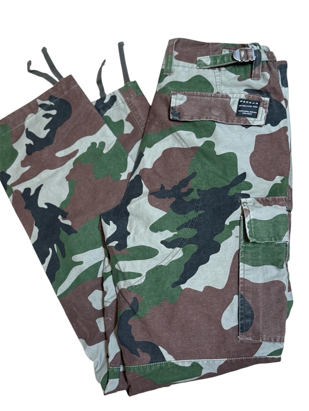PacSun Woodland Camo Cargo Pants | 28x30 | Y2K Utility Streetwear
